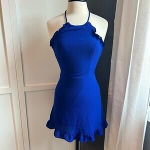 B. Darlin Royal Blue Halter Dress 5/6